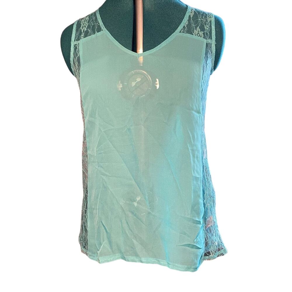 NWT 
Ali & Kris Women’s Lace sheer Top Size Small Color Baltic (Blue)
